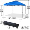 imageCROWN SHADES 10x10 Pop Up Canopy Tent Outdoor Canopy with Carry Bag Pop Up Tent Sports ShelterBlue