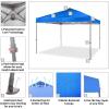 imageCROWN SHADES 10x10 Pop Up Canopy Tent Outdoor Canopy with Carry Bag Pop Up Tent Sports ShelterBlue