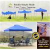 imageCROWN SHADES 10x10 Pop Up Canopy Tent Outdoor Canopy with Carry Bag Pop Up Tent Sports ShelterBlue
