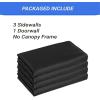 imageCROWN SHADES 10x10 Canopy Sidewalls 4pck  Canopy Walls 10x10 Sidewalls for Canopy  Canopy Cover Canopy Accessories WhiteBlack