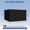 imageCROWN SHADES 10x10 Canopy Sidewalls 4pck  Canopy Walls 10x10 Sidewalls for Canopy  Canopy Cover Canopy Accessories WhiteBlack