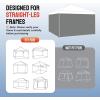 imageCROWN SHADES 10x10 Canopy Sidewalls 4pck  Canopy Walls 10x10 Sidewalls for Canopy  Canopy Cover Canopy Accessories WhiteGray