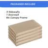 imageCROWN SHADES 10x10 Canopy Sidewalls 4pck  Canopy Walls 10x10 Sidewalls for Canopy  Canopy Cover Canopy Accessories WhiteKhaki