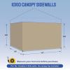 imageCROWN SHADES 10x10 Canopy Sidewalls 4pck  Canopy Walls 10x10 Sidewalls for Canopy  Canopy Cover Canopy Accessories WhiteKhaki