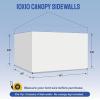 imageCROWN SHADES 10x10 Canopy Sidewalls 4pck  Canopy Walls 10x10 Sidewalls for Canopy  Canopy Cover Canopy Accessories WhiteWhite