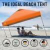imageCROWN SHADES 10x10 Pop Up Canopy  Beach Tent with One Push Setup  Easy Outdoor Sun Shade for Events Parties Camping  Gazebo with STONGo Cover Bag Silver Coated Top RedOrange