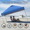 imageCROWN SHADES 10x10 Pop Up Canopy  Beach Tent with One Push Setup  Easy Outdoor Sun Shade for Events Parties Camping  Gazebo with STONGo Cover Bag Silver Coated Top RedGray