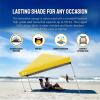 imageCROWN SHADES 10x10 Pop Up Canopy  Beach Tent with One Push Setup  Easy Outdoor Sun Shade for Events Parties Camping  Gazebo with STONGo Cover Bag Silver Coated Top RedYellow