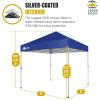 imageCROWN SHADES 10x10 Pop Up Canopy  Beach Tent with One Push Setup  Easy Outdoor Sun Shade for Events Parties Camping  Gazebo with STONGo Cover Bag Silver Coated Top RedNavy Blue