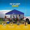 imageCROWN SHADES 10x10 Pop Up Canopy  Beach Tent with One Push Setup  Easy Outdoor Sun Shade for Events Parties Camping  Gazebo with STONGo Cover Bag Silver Coated Top RedNavy Blue