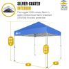 imageCROWN SHADES 10x10 Pop Up Canopy  Beach Tent with One Push Setup  Easy Outdoor Sun Shade for Events Parties Camping  Gazebo with STONGo Cover Bag Silver Coated Top RedBlue