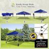imageCROWN SHADES 10x10 Pop Up Canopy  Beach Tent with One Push Setup  Easy Outdoor Sun Shade for Events Parties Camping  Gazebo with STONGo Cover Bag Silver Coated Top RedNavy Blue