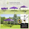 imageCROWN SHADES 10x10 Pop Up Canopy  Beach Tent with One Push Setup  Easy Outdoor Sun Shade for Events Parties Camping  Gazebo with STONGo Cover Bag Silver Coated Top RedPurple