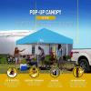 imageCROWN SHADES 10x10 Pop Up Canopy  Beach Tent with One Push Setup  Easy Outdoor Sun Shade for Events Parties Camping  Gazebo with STONGo Cover Bag Silver Coated Top RedSky Blue