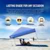 imageCROWN SHADES 10x10 Pop Up Canopy  Beach Tent with One Push Setup  Easy Outdoor Sun Shade for Events Parties Camping  Gazebo with STONGo Cover Bag Silver Coated Top RedBlue