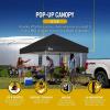 imageCROWN SHADES 10x10 Pop Up Canopy  Beach Tent with One Push Setup  Easy Outdoor Sun Shade for Events Parties Camping  Gazebo with STONGo Cover Bag Silver Coated Top RedBlack