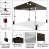 imageCROWN SHADES 10x10 Pop Up Canopy  Beach Tent with One Push Setup  Easy Outdoor Sun Shade for Events Parties Camping  Gazebo with STONGo Cover Bag Silver Coated Top RedCoffee
