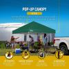 imageCROWN SHADES 10x10 Pop Up Canopy  Beach Tent with One Push Setup  Easy Outdoor Sun Shade for Events Parties Camping  Gazebo with STONGo Cover Bag Silver Coated Top RedForest Green