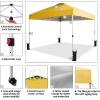 imageCROWN SHADES 10x10 Pop Up Canopy  Beach Tent with One Push Setup  Easy Outdoor Sun Shade for Events Parties Camping  Gazebo with STONGo Cover Bag Silver Coated Top RedYellow