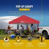 imageCROWN SHADES 10x10 Pop Up Canopy  Beach Tent with One Push Setup  Easy Outdoor Sun Shade for Events Parties Camping  Gazebo with STONGo Cover Bag Silver Coated Top RedRed