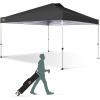 imageCROWN SHADES 10x10 Pop Up Canopy  Beach Tent with One Push Setup  Easy Outdoor Sun Shade for Events Parties Camping  Gazebo with STONGo Cover Bag Silver Coated Top RedGray