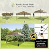 imageCROWN SHADES 10x10 Pop Up Canopy  Beach Tent with One Push Setup  Easy Outdoor Sun Shade for Events Parties Camping  Gazebo with STONGo Cover Bag Silver Coated Top RedBeige