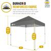 imageCROWN SHADES 10x10 Pop Up Canopy  Beach Tent with One Push Setup  Easy Outdoor Sun Shade for Events Parties Camping  Gazebo with STONGo Cover Bag Silver Coated Top RedGrid Grey