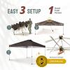 imageCROWN SHADES 10x10 Pop Up Canopy  Beach Tent with One Push Setup  Easy Outdoor Sun Shade for Events Parties Camping  Gazebo with STONGo Cover Bag Silver Coated Top RedGray