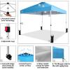 imageCROWN SHADES 10x10 Pop Up Canopy  Beach Tent with One Push Setup  Easy Outdoor Sun Shade for Events Parties Camping  Gazebo with STONGo Cover Bag Silver Coated Top RedSky Blue