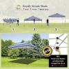 imageCROWN SHADES 10x10 Pop Up Canopy  Beach Tent with One Push Setup  Easy Outdoor Sun Shade for Events Parties Camping  Gazebo with STONGo Cover Bag Silver Coated Top RedNavy Blue Stripes
