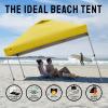 imageCROWN SHADES 10x10 Pop Up Canopy  Beach Tent with One Push Setup  Easy Outdoor Sun Shade for Events Parties Camping  Gazebo with STONGo Cover Bag Silver Coated Top RedYellow