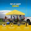 imageCROWN SHADES 10x10 Pop Up Canopy  Beach Tent with One Push Setup  Easy Outdoor Sun Shade for Events Parties Camping  Gazebo with STONGo Cover Bag Silver Coated Top RedYellow