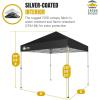 imageCROWN SHADES 10x10 Pop Up Canopy  Beach Tent with One Push Setup  Easy Outdoor Sun Shade for Events Parties Camping  Gazebo with STONGo Cover Bag Silver Coated Top RedBlack