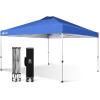 imageCROWN SHADES 10x10 Pop Up Canopy  Beach Tent with One Push Setup  Easy Outdoor Sun Shade for Events Parties Camping  Gazebo with STONGo Cover Bag Silver Coated Top RedBlue