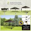 imageCROWN SHADES 10x10 Pop Up Canopy  Beach Tent with One Push Setup  Easy Outdoor Sun Shade for Events Parties Camping  Gazebo with STONGo Cover Bag Silver Coated Top RedCoffee