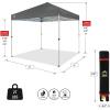 imageCROWN SHADES 10x10 Pop Up Canopy  Beach Tent with One Push Setup  Easy Outdoor Sun Shade for Events Parties Camping  Gazebo with STONGo Cover Bag Silver Coated Top RedGray