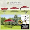 imageCROWN SHADES 10x10 Pop Up Canopy  Beach Tent with One Push Setup  Easy Outdoor Sun Shade for Events Parties Camping  Gazebo with STONGo Cover Bag Silver Coated Top RedRed