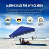 imageCROWN SHADES 10x10 Pop Up Canopy  Beach Tent with One Push Setup  Easy Outdoor Sun Shade for Events Parties Camping  Gazebo with STONGo Cover Bag Silver Coated Top RedNavy Blue