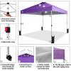 imageCROWN SHADES 10x10 Pop Up Canopy  Beach Tent with One Push Setup  Easy Outdoor Sun Shade for Events Parties Camping  Gazebo with STONGo Cover Bag Silver Coated Top RedPurple