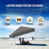imageCROWN SHADES 10x10 Pop Up Canopy  Beach Tent with One Push Setup  Easy Outdoor Sun Shade for Events Parties Camping  Gazebo with STONGo Cover Bag Silver Coated Top RedGrid Grey