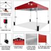imageCROWN SHADES 10x10 Pop Up Canopy  Beach Tent with One Push Setup  Easy Outdoor Sun Shade for Events Parties Camping  Gazebo with STONGo Cover Bag Silver Coated Top RedRed