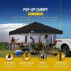imageCROWN SHADES 10x10 Pop Up Canopy  Beach Tent with One Push Setup  Easy Outdoor Sun Shade for Events Parties Camping  Gazebo with STONGo Cover Bag Silver Coated Top RedBlack