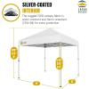 imageCROWN SHADES 10x10 Pop Up Canopy  Beach Tent with One Push Setup  Easy Outdoor Sun Shade for Events Parties Camping  Gazebo with STONGo Cover Bag Silver Coated Top RedSilvercoated White
