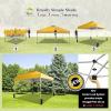 imageCROWN SHADES 10x10 Pop Up Canopy  Beach Tent with One Push Setup  Easy Outdoor Sun Shade for Events Parties Camping  Gazebo with STONGo Cover Bag Silver Coated Top RedYellow