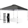 imageCROWN SHADES 10x10 Pop Up Canopy  Beach Tent with One Push Setup  Easy Outdoor Sun Shade for Events Parties Camping  Gazebo with STONGo Cover Bag Silver Coated Top RedGrid Grey