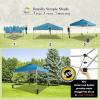 imageCROWN SHADES 10x10 Pop Up Canopy  Beach Tent with One Push Setup  Easy Outdoor Sun Shade for Events Parties Camping  Gazebo with STONGo Cover Bag Silver Coated Top RedCyan Blue