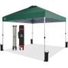 imageCROWN SHADES 10x10 Pop Up Canopy  Beach Tent with One Push Setup  Easy Outdoor Sun Shade for Events Parties Camping  Gazebo with STONGo Cover Bag Silver Coated Top RedForest Green