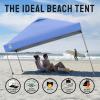 imageCROWN SHADES 10x10 Pop Up Canopy  Beach Tent with One Push Setup  Easy Outdoor Sun Shade for Events Parties Camping  Gazebo with STONGo Cover Bag Silver Coated Top RedSky Blue