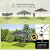 imageCROWN SHADES 10x10 Pop Up Canopy  Beach Tent with One Push Setup  Easy Outdoor Sun Shade for Events Parties Camping  Gazebo with STONGo Cover Bag Silver Coated Top RedGray