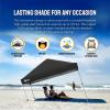 imageCROWN SHADES 10x10 Pop Up Canopy  Beach Tent with One Push Setup  Easy Outdoor Sun Shade for Events Parties Camping  Gazebo with STONGo Cover Bag Silver Coated Top RedBlack